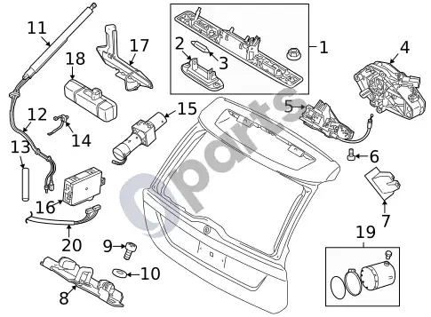 Volvo XC60 bagažinės durys (1) – schema