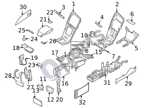 Volvo XC60 centrinė konsolė (1) – schema