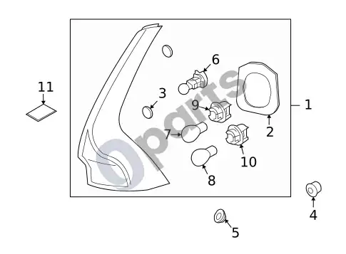 Volvo XC60 galiniai žibintai – schema