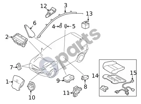 Volvo XC60 oro pagalvės komponentai – schema