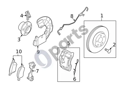 Volvo XC60 priekiniai stabdžiai – schema