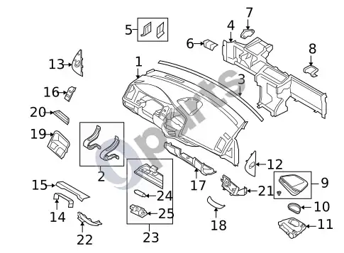 Volvo XC60 prietaisų skydelis (1) – schema