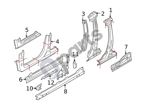 Volvo XC60 slenkstis (1) – schema