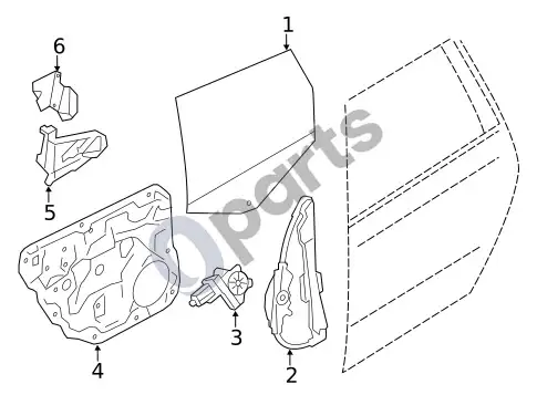 Volvo XC60 stiklas – galinės durys – schema