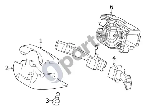 Volvo XC60 vairo kolonėlė (1) – schema