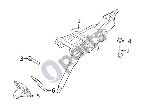 Volvo XC60 vairo mechanizmas ir susiję komponentai (1) – schema