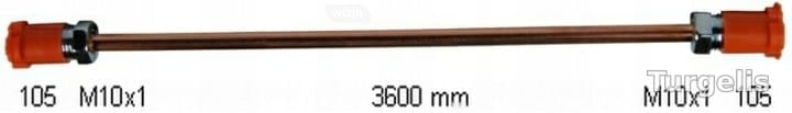Varinis stabdžių vamzdelis 3600 mm M10x1 M10x1, Cu vamzdelis 1051053600, 360 cm WP-021 – nuotrauka 2