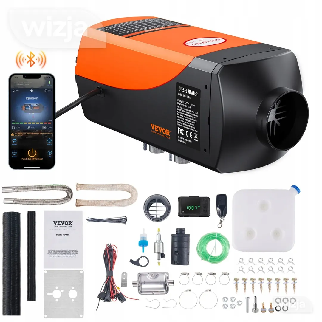 VEVOR stovėjimo šildytuvas 8KW su Bluetooth valdymu ir pulteliu V-JLFC-8