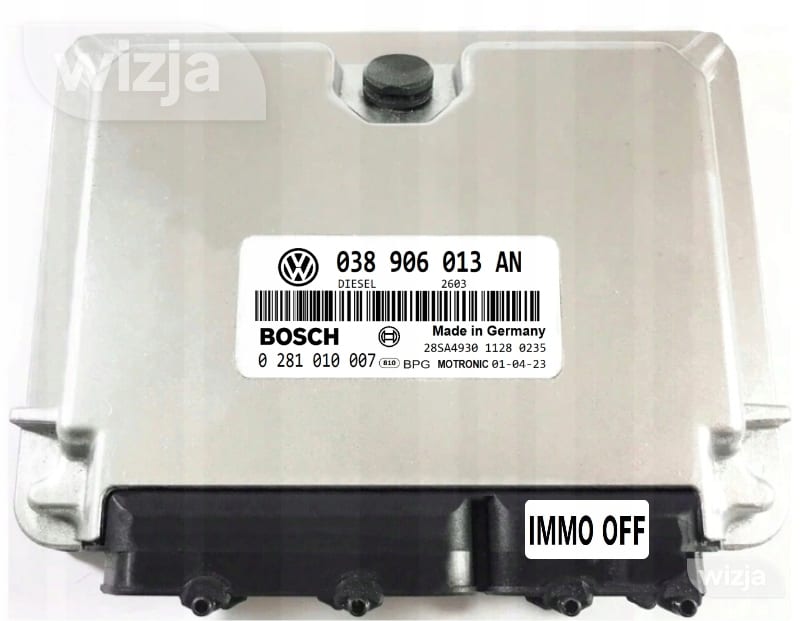 KOMPIUTERIS ECU VW SEAT 1.9 038906013AN 0281010007 IMMO OFF PARUOŠTAS AUTOMOBILIUI