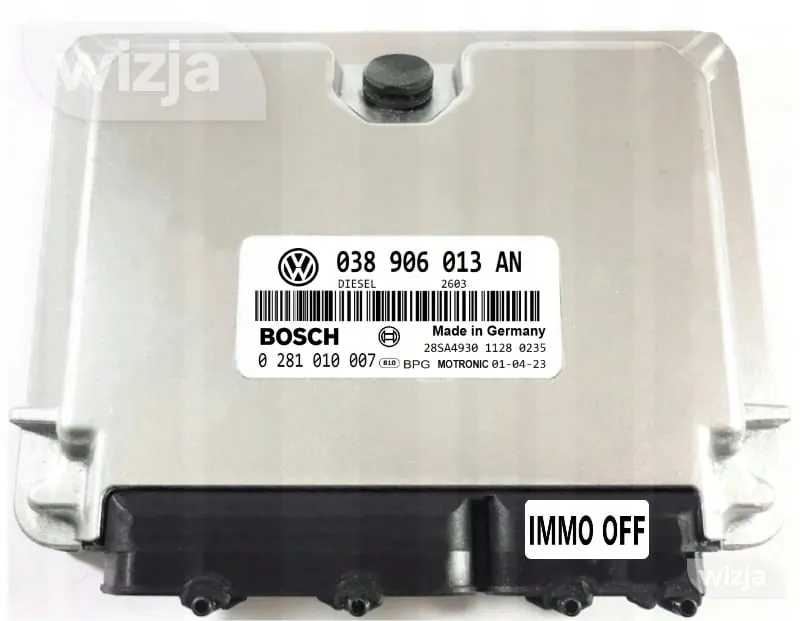KOMPIUTERIS ECU VW SEAT 1.9 038906013AN 0281010007 IMMO OFF PARUOŠTAS AUTOMOBILIUI