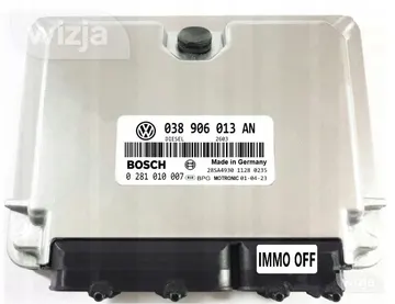 KOMPIUTERIS ECU VW SEAT 1.9 038906013AN 0281010007 IMMO OFF PARUOŠTAS AUTOMOBILIUI