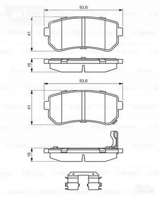 BOSCH Stabdžių kaladėlių komplektas 0 986 494 627 – nuotrauka 5