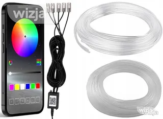 Salono apšvietimas Ambient automobilio LED RGB 7 m su programėle ir pulteliu AKC-395 – nuotrauka 5