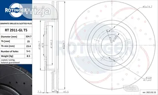 Stabdžių diskai ROTINGER BMW 3 E46 330i d 325mm 1 166 071 – nuotrauka 2