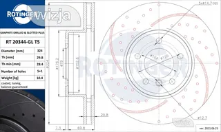 Stabdžių diskas ROTINGER RT 20344-GL T5 – nuotrauka 2