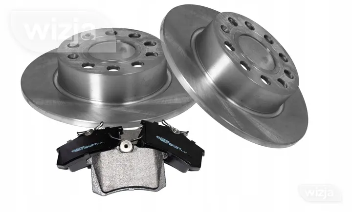 Diskų ir kaladėlių komplektas x2 galas Audi A3 OCTAVIA II Seat Toledo Leon VW Golf V VI