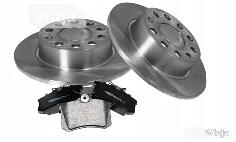 Komplektas: diskai x2 + kaladėlės galas Audi A3 OCTAVIA II Seat Toledo Leon VW Golf V VI