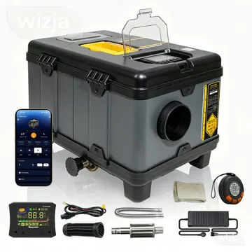 Autonominis dyzelinis šildytuvas 8KW 12V/24V 240V WiFi Bluetooth CO jutiklis, komplektas