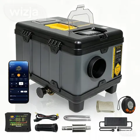 Autonominis dyzelinis šildytuvas 8KW 12V/24V 240V WiFi Bluetooth CO jutiklis, komplektas